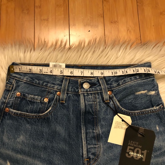 Levi’s 501 Original High Rise Straight Leg Blue Denim Premium Jeans 26 x 30 - Picture 9 of 16